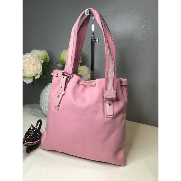 🛍Pink YSL YVES SAINT LAUREN Canvas Kahala Tote PM - Picture 2 of 9